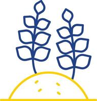 Wheat Line Two Color  Icon vector