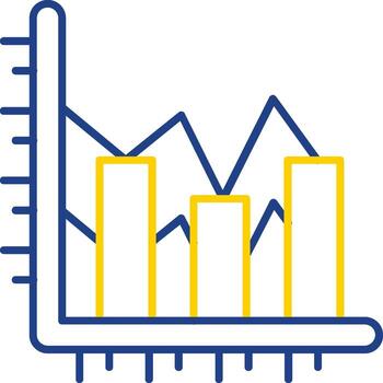 Bar chart Line Two Color  Icon vector
