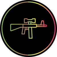 Assault Rifle Line Gradient Due Color Icon vector