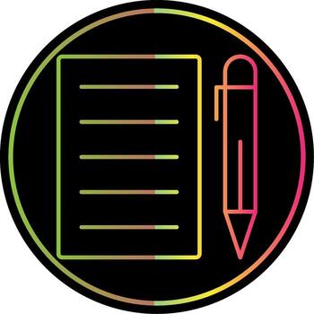 Pen And Paper Line Gradient Due Color Icon vector
