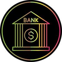 Bank Line Gradient Due Color Icon vector