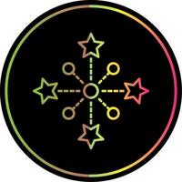 Fireworks Line Gradient Due Color Icon vector