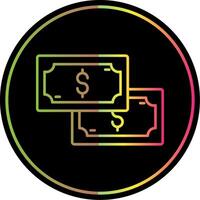 Cash Line Gradient Due Color Icon vector
