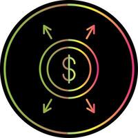 Dollar Line Gradient Due Color Icon vector