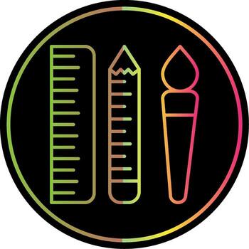 Edit Tools Line Gradient Due Color Icon vector