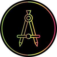 Brújula línea degradado debido color icono vector