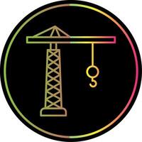 Tower Crane Line Gradient Due Color Icon vector