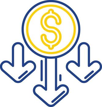 Decrease Line Two Color Icon vector