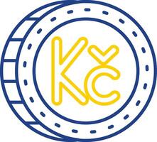 Koruna Line Two Color  Icon vector