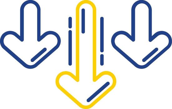 Decrease Line Two Color  Icon vector