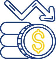 Loss Line Two Color  Icon vector