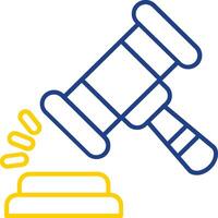 Gavel Line Two Color Icon vector