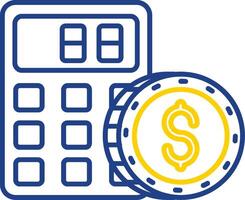 Calculator Line Two Color Icon vector