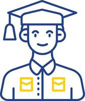 Student Line Two Color Icon vector