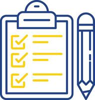 Exam Line Two Color  Icon vector