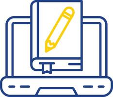 Online learning Line Two Color Icon vector