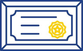 Certificate Line Two Color Icon vector