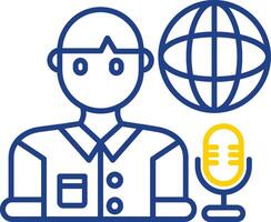 Broadcaster Line Two Color  Icon vector