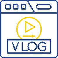 Vlog Line Two Color  Icon vector