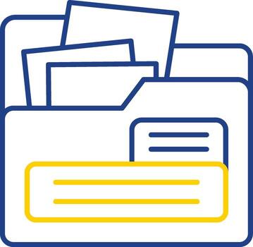 archivo línea dos color icono vector