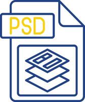 psd archivo formato línea dos color icono vector