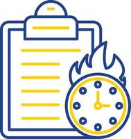 Deadline Line Two Color  Icon vector