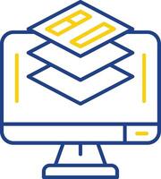 Layer Line Two Color Icon vector