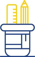 Pencil holder Line Two Color Icon vector