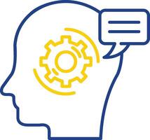 Thinking Line Two Color Icon vector