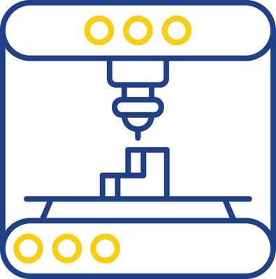 3d modeling Line Two Color  Icon