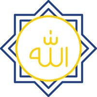 Allah Line Two Color  Icon vector