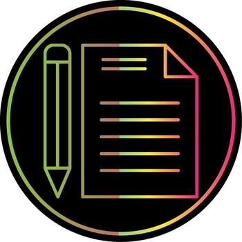 Document Line Gradient Due Color Icon vector