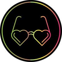 Heart Glasses Line Gradient Due Color Icon vector