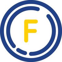 Letter f Line Two Color  Icon vector