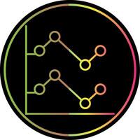 Line Chart Line Gradient Due Color Icon vector