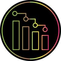 Bar Chart Line Gradient Due Color Icon vector