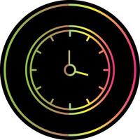 reloj línea degradado debido color icono vector