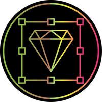 Diamond Line Gradient Due Color Icon vector