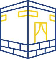 Qibla Line Two Color  Icon vector
