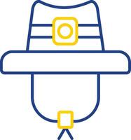 sombrero línea dos color icono vector