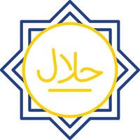 Halal Line Two Color  Icon vector