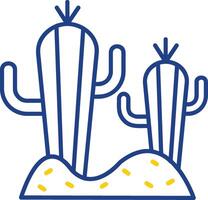 Cactus Line Two Color  Icon vector