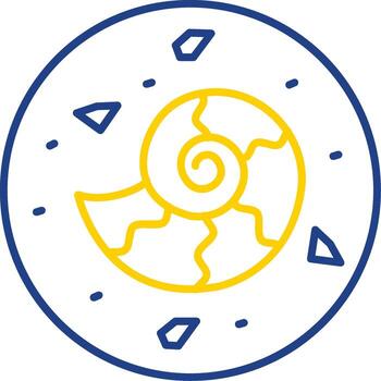 Fossil Line Two Color  Icon vector