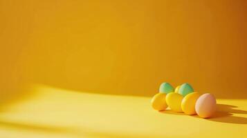 AI generated minimalist sunny Easter background with large copyspace area photo