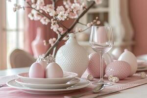 AI generated easter is coming which means lots of easter decorations should be on the table photo