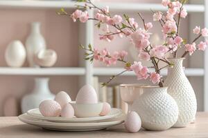 AI generated easter is coming which means lots of easter decorations should be on the table photo