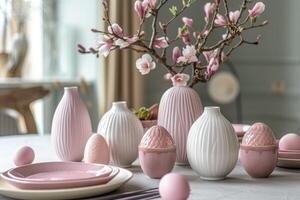 AI generated easter is coming which means lots of easter decorations should be on the table photo