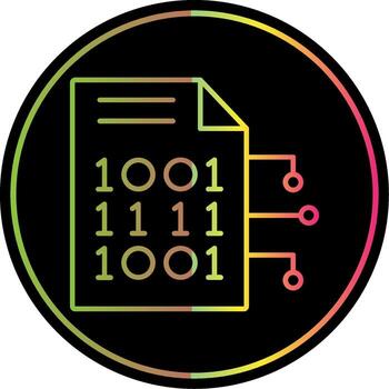 Encryption Data Line Gradient Due Color Icon vector