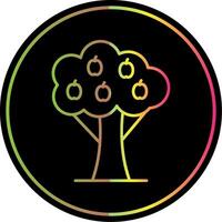 Fruit Tree Line Gradient Due Color Icon vector