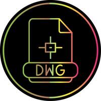 Dwg Line Gradient Due Color Icon vector